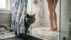 Waarom je kat je niet uit het oog verliest terwijl je onder de douche staat: het is niet alleen nieuwsgierigheid